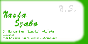 nasfa szabo business card